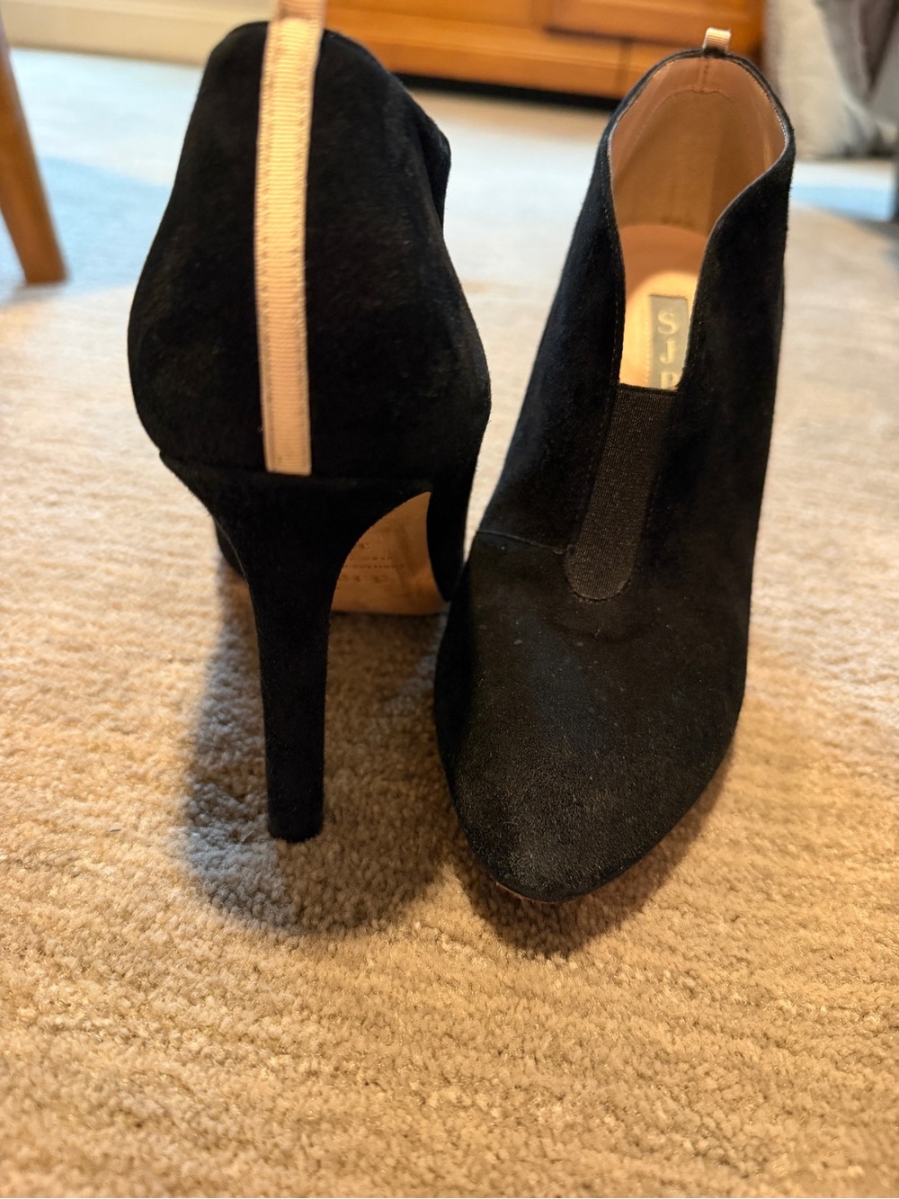 SJP by Sarah Jessica Parker Black Suede Pointed Toe Stiletto Booties